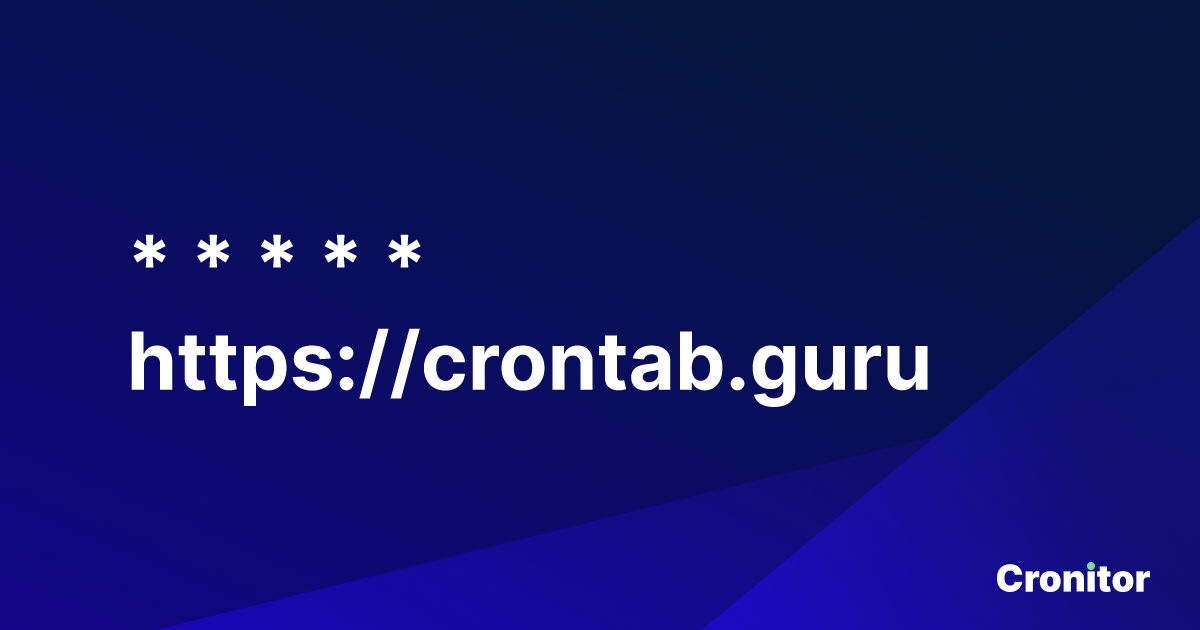 Crontab.guru - The cron schedule expression generator