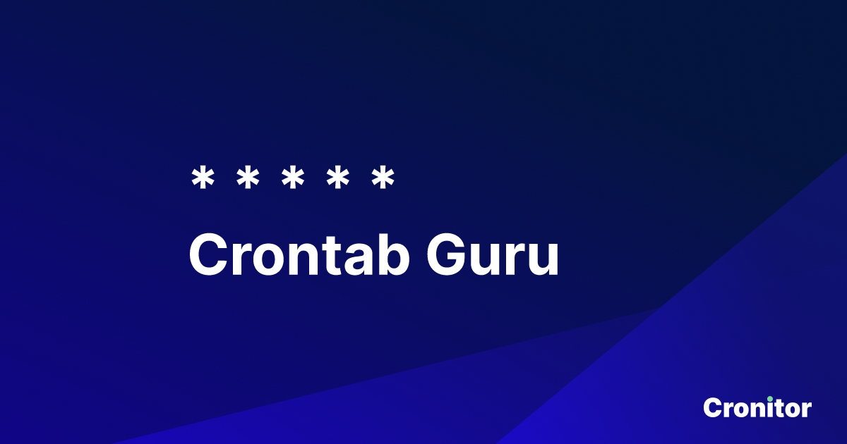 Crontab.guru - The cron schedule expression generator